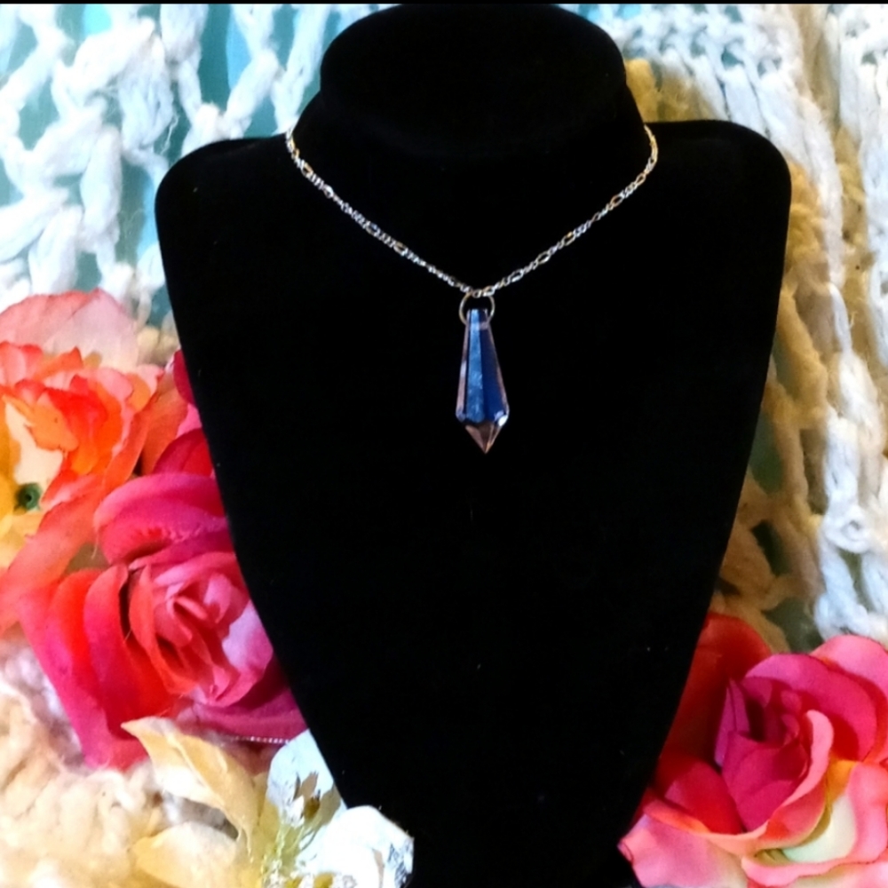 Cute handcrafted crystal necklace with blush Crystal charm